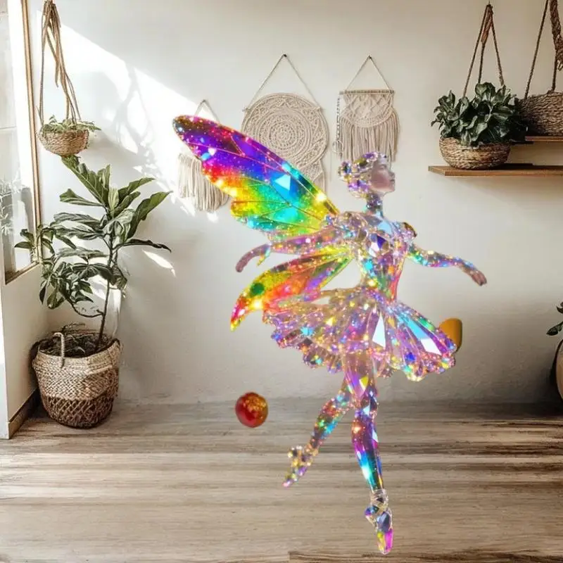 Sparkling 2D Acrylic Pendants Ballerina Simulation Christmas Tree Hangings Car Rearview Mirror Charm Decoration Ornaments