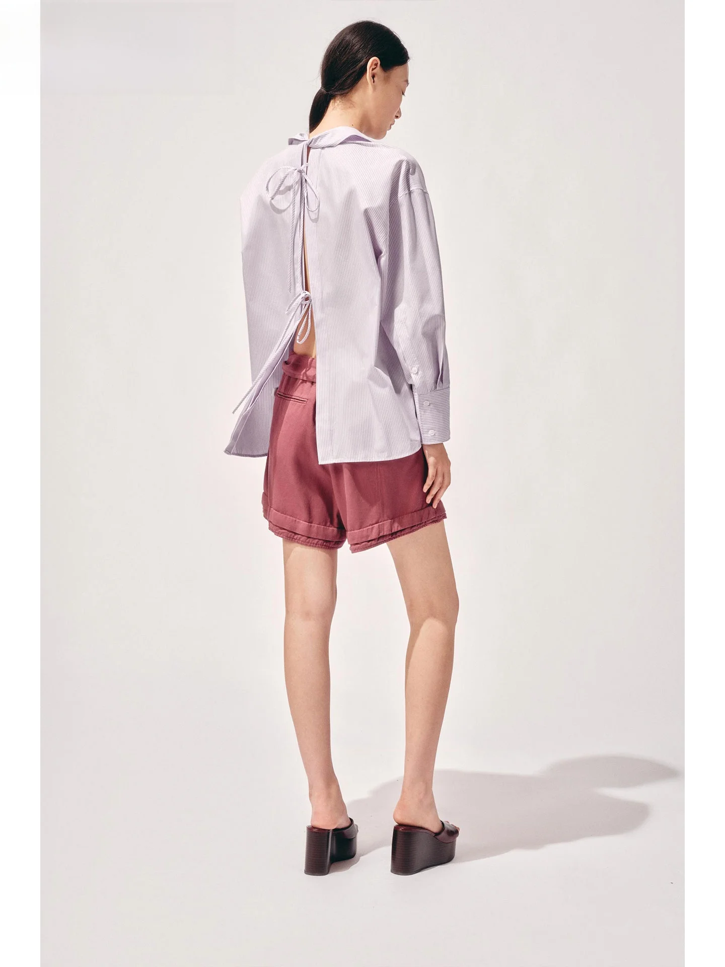 ZAPRHA Lato 2025 Luźna, zwiewna bluzka z jedwabiu z wiązaniem, kołnierzykiem i długim rękawem, damska, modna, bawełna, poliester