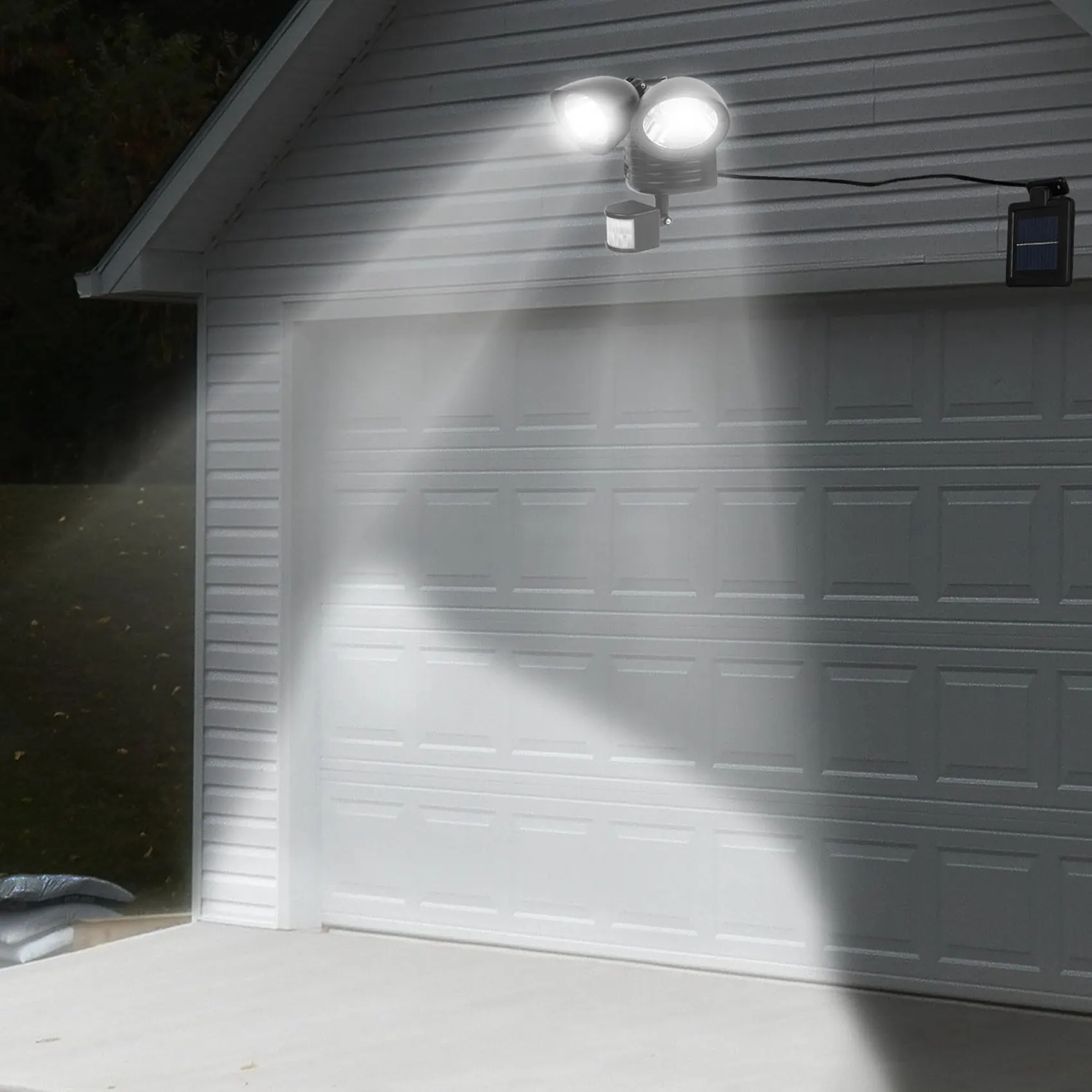 EYFL-2X 22 LED Dual Security Detector Solar Spot Light Motion Sensor Outdoor Floodlight