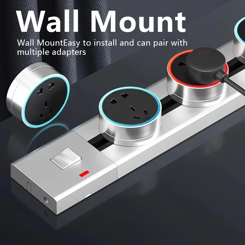 Wall Mounted Electrical Track Socket Module DIY EU US UK FR Universal Standard Multiple Plug Extension Rail Outlet