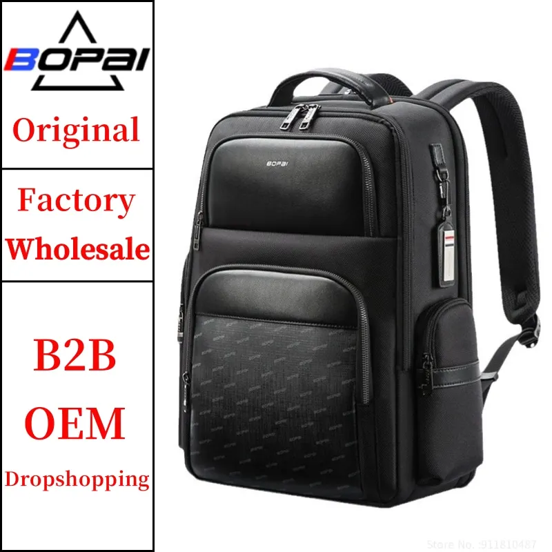 BOPAI Wholesale 15.6 Inch Laptop Men Multifunction Back Pack Business Bag Usb Charging Luxury Custom Nylon Backpack Smart Travel