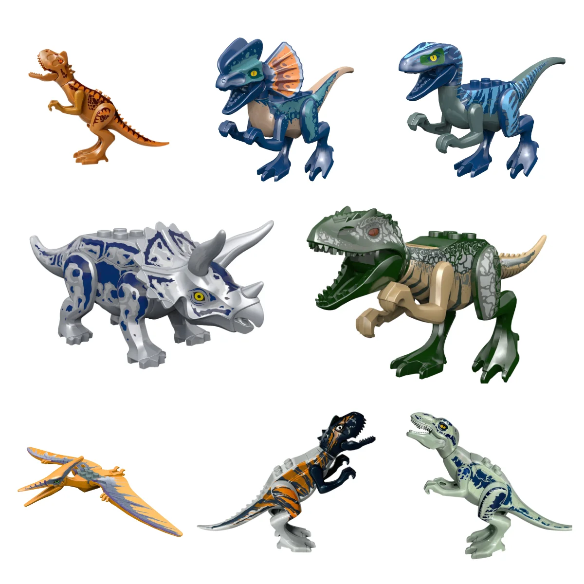 Set de Bloques de Construcción de Dinosaurios Jurásicos, Modelo Parque Mundial 3, Dinosaurio Indominus Rex Blanco, Mosasaurio Velociraptor, Animal