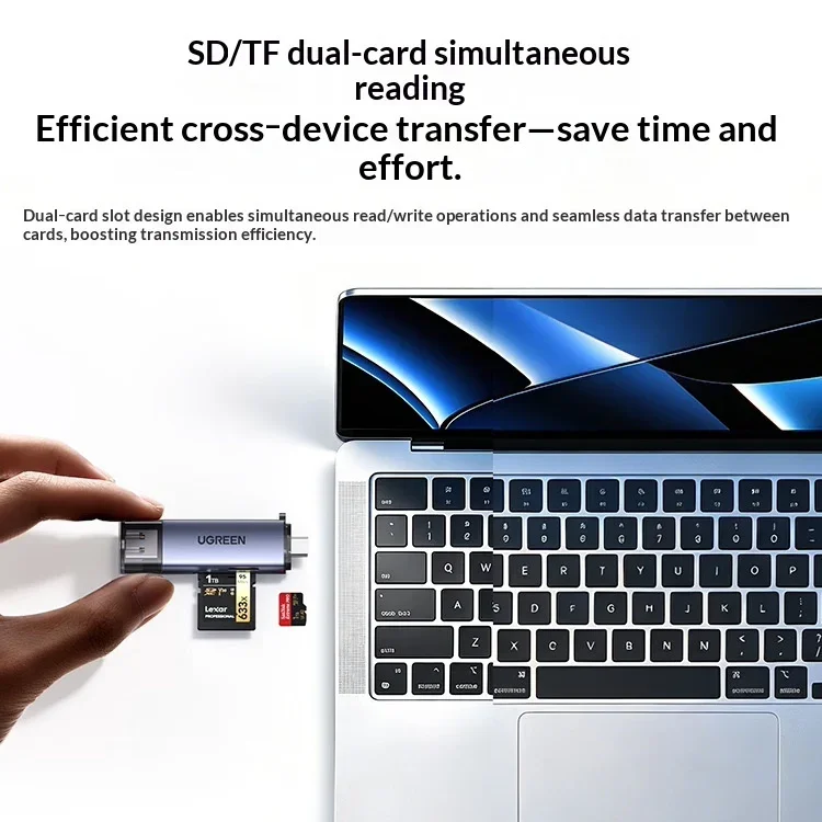 UGREEN 50706 CM185 USB C USB 3.2 SD TF Card Reader Dual Slot Memory Card Adapter for Computer Laptop