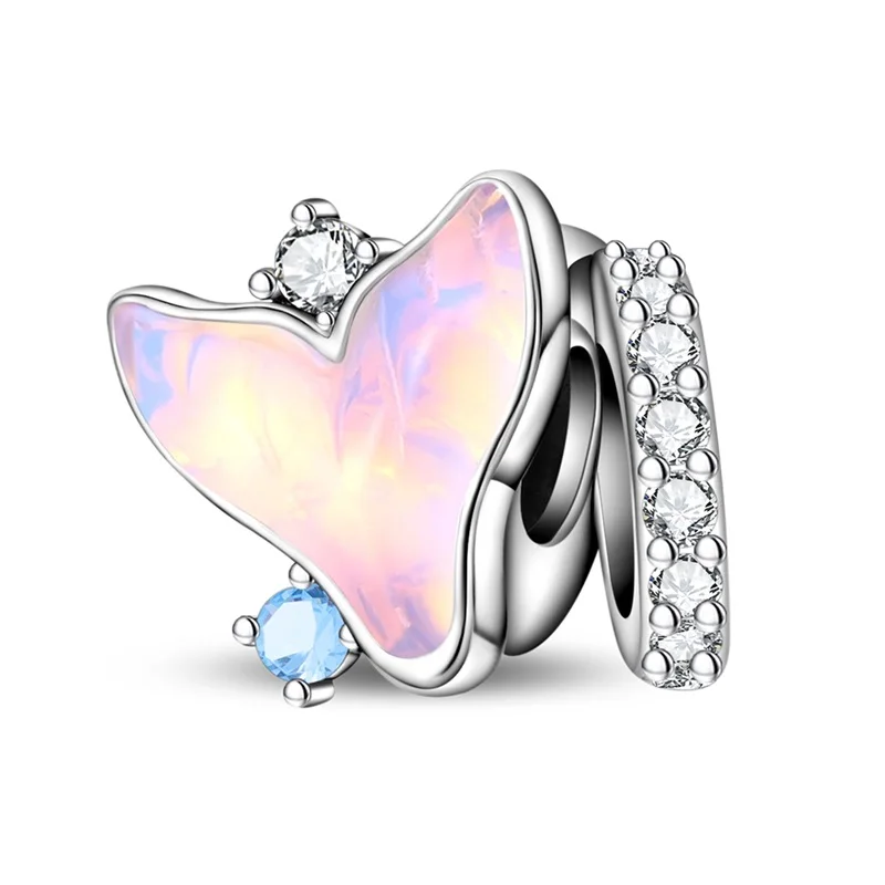New 925 Sterling Silver Colorful Fish Tail Charms Beads Fit 3mm Original Bracelet DIY Women Exquisite Anniversary Jewelry Gifts