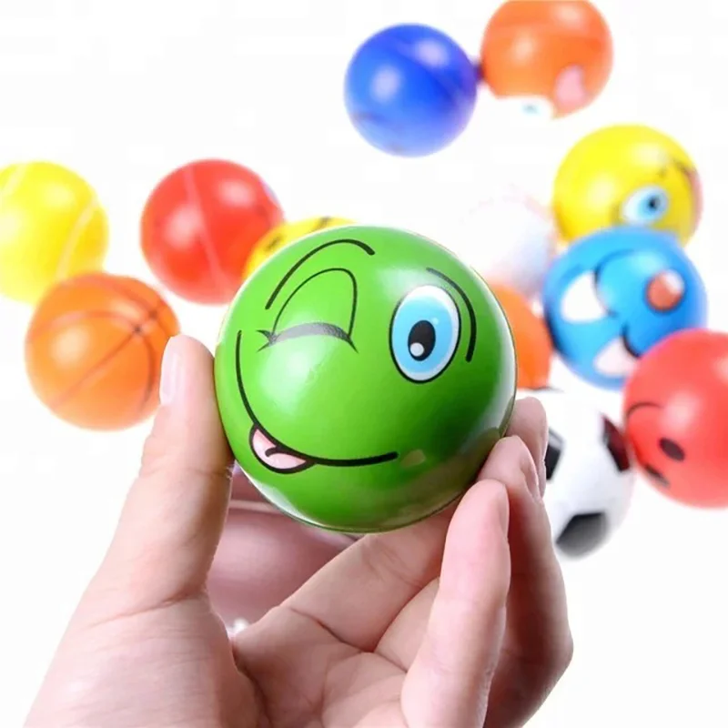 Funny sponge pressure expression Soft ball squeeze funny expression Children's PU foam soothing toy Wrist action toy ball