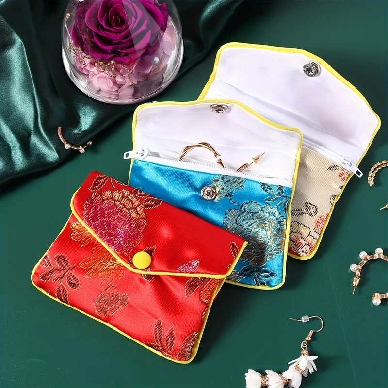 1pc/3pcs Zipper Jewelry Pouch Jewelry Bag