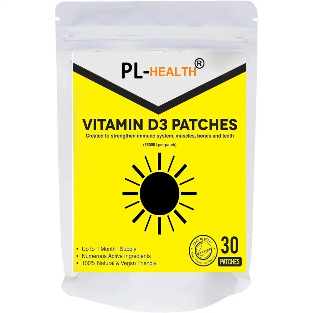 Vitamin D3 Transdermal Patches 5500IU  High Strength - 30 Patches One Month Supply