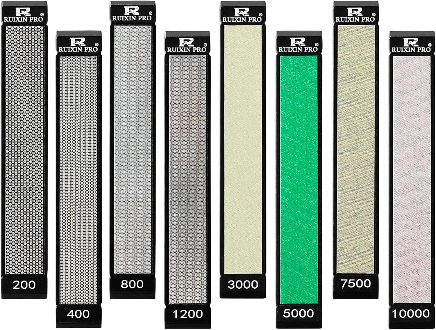 

8-Piece Diamond Knife Sharpening Stone Set with Base, 200 to 10000 Grit for Professional and Home Use