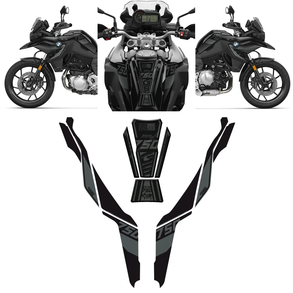 ل BMW F850GS F750GS 2018-2021 40 سنة الشارات دراجة نارية هدية مجموعة ملصقات وملصقات خزان