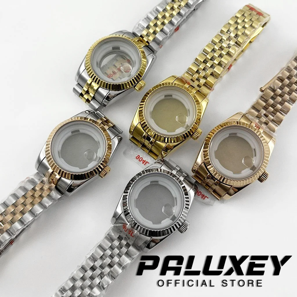 31MM NH05 karbowane zakrzywione szkło szafirowe wodoodporne etui na zegarek ze stali nierdzewnej dla pań kobiety pasują do mechanizmu NH05 NH06