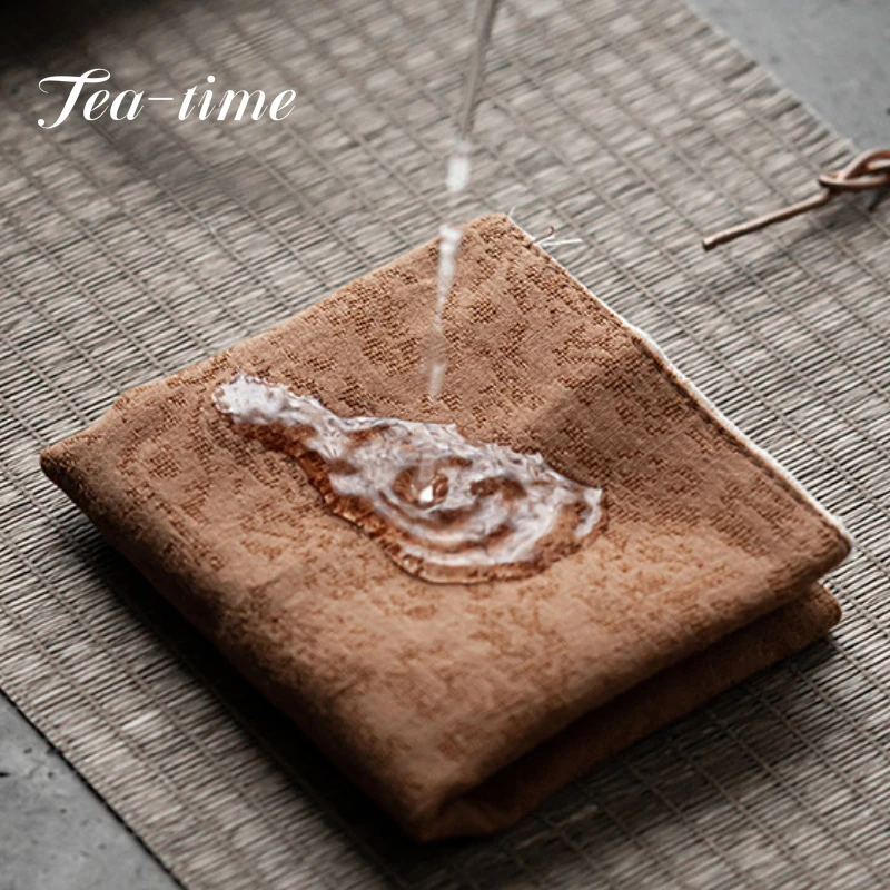 Water Absorption Tea Towel Tea Cloth Thickened Coffee Table Cloth Zen Teaware Towel Cotton Linen Rag Pad Tea Table Accessories