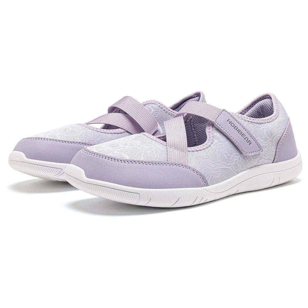 HOBIBEAR Mary Jane Flats für Damen mit breiter Passform, Barfuß-Ballettschuhe, verstellbarer Klettverschluss, leichte Zero-Drop-Schuhe – Detail 2