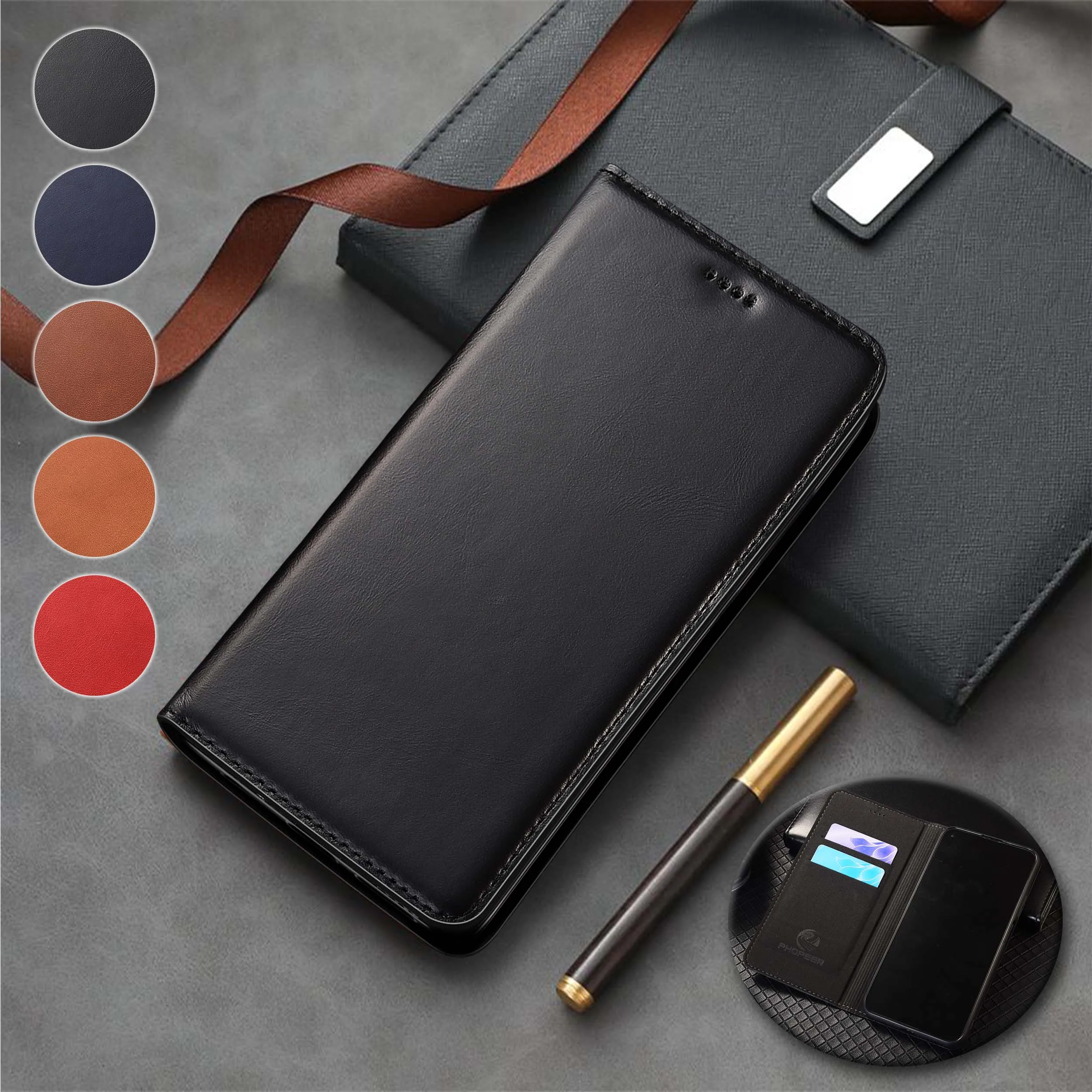 لهواوي P30 P40 P50 P50E P60 Pura 70 80 Pro Plus الترا لايت الفن الشمع قطرة نمط محفظة جلدية أصلية الوجه غطاء الهاتف