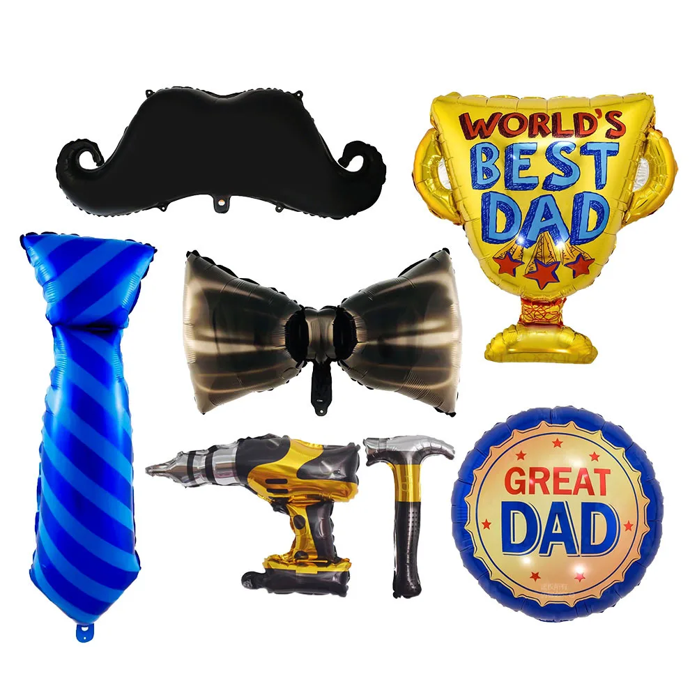 1Set  Father's Day Bow tie  Balloon 32 inch Foil Balloons 1st Kids Theme Birthday Party Tool Decorations Baby Shower Globos