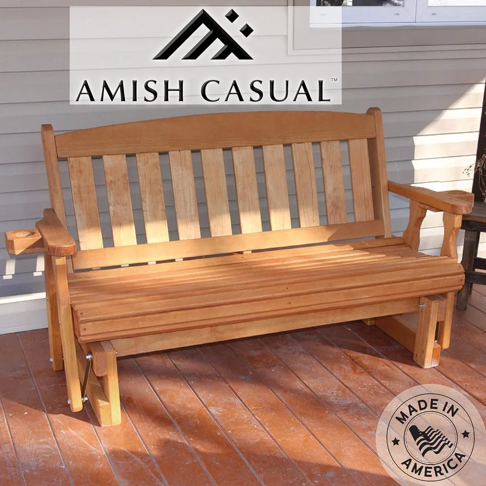 

Hot Sale,Heavy Duty 800 Lb Mission Pressure Treated Porch Glider With Cupholders (4 Foot, Cedar Stain)