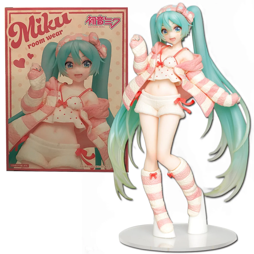 20CM Anime Hatsune Miku Home Clothes Pajamas Dress Up Standing Model Toy Gift For Children Collection PVC Action Figure Boxed