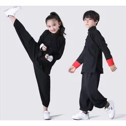 New Wushu Costume Kids Chinese Traditional Style Clothing Performance Tai Chi Kung Fu Uniforms Girls Boys Stage Performance Set