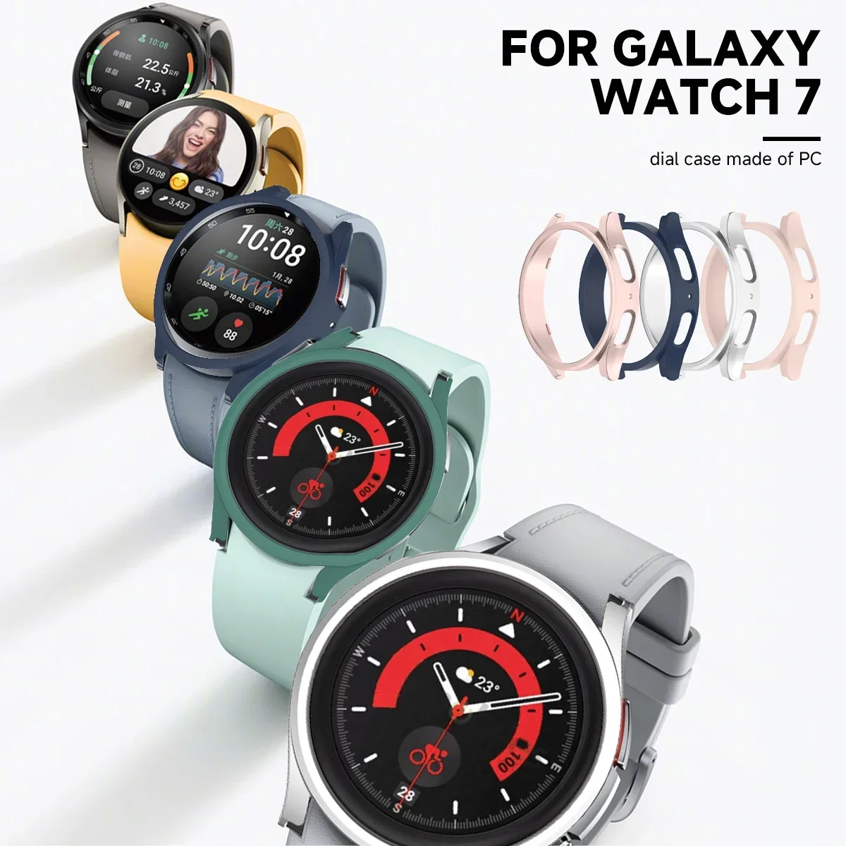 PC Case for Samsung Galaxy Watch 7 40mm 44mm Matte Cover Protective Hollow Bumper Shell for Galaxy Watch 7 Smartwatch Accessorie