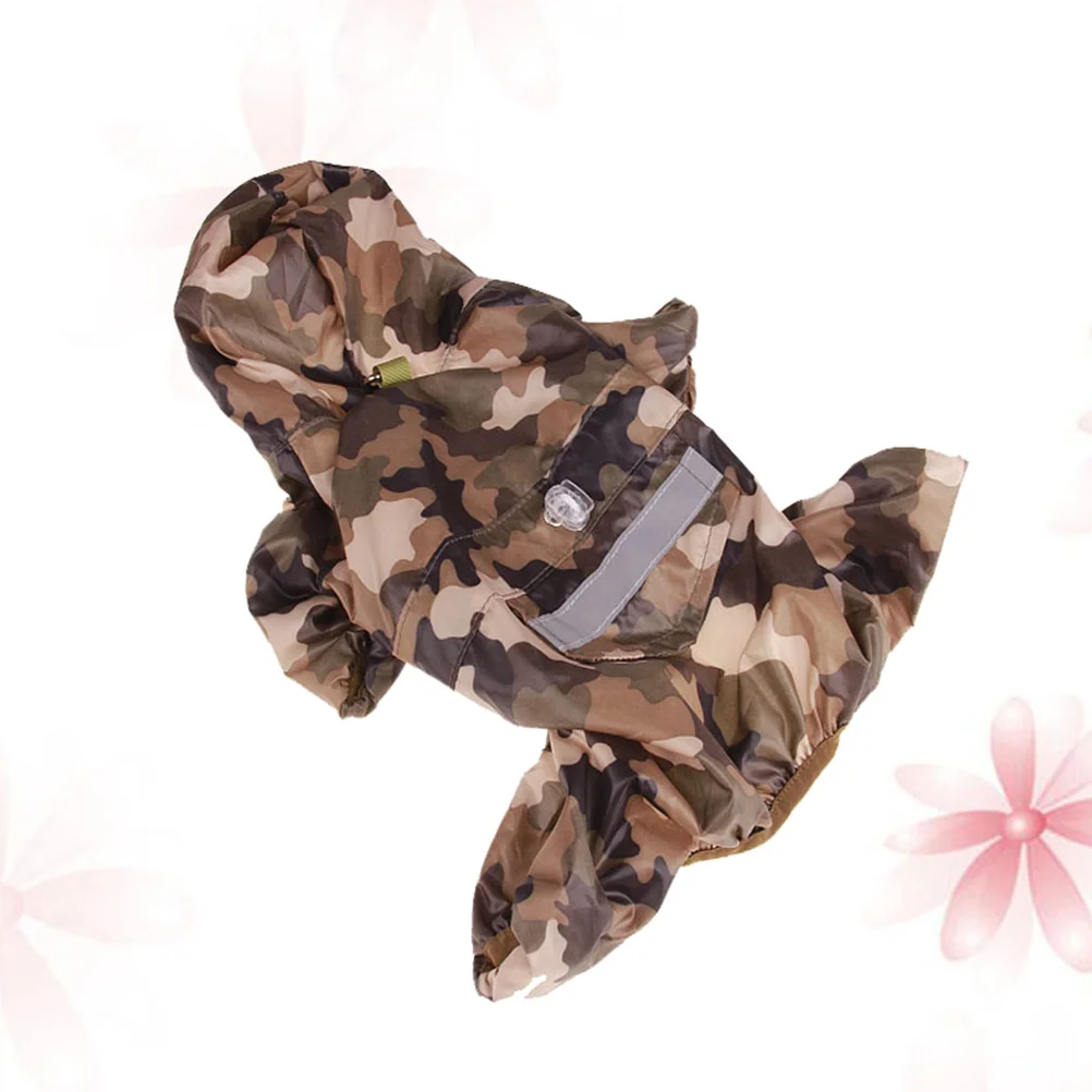 

Dog Rain Coat Waterproof Lightweight Pet Rain Jacket For Small Dogs Camouflage Reflective Hooded Puppy Rainwear Slicker