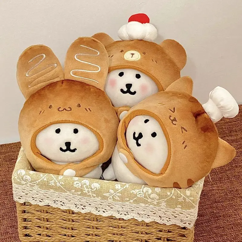 

10 см хлопковая кукла Kawai Rilakkuma расслабленный медведь головной убор кулон ювелирные изделия замена с капюшоном медведь котенок головной убор кукла декор подарок