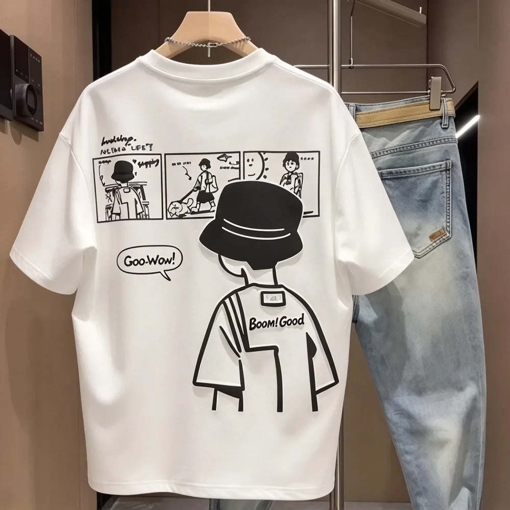 2026 New Trendy Street Style Printed Couple T-shirt Short Sleeve Casual Summer Tee, Comfortable Daily Fashion Streetwear Tops