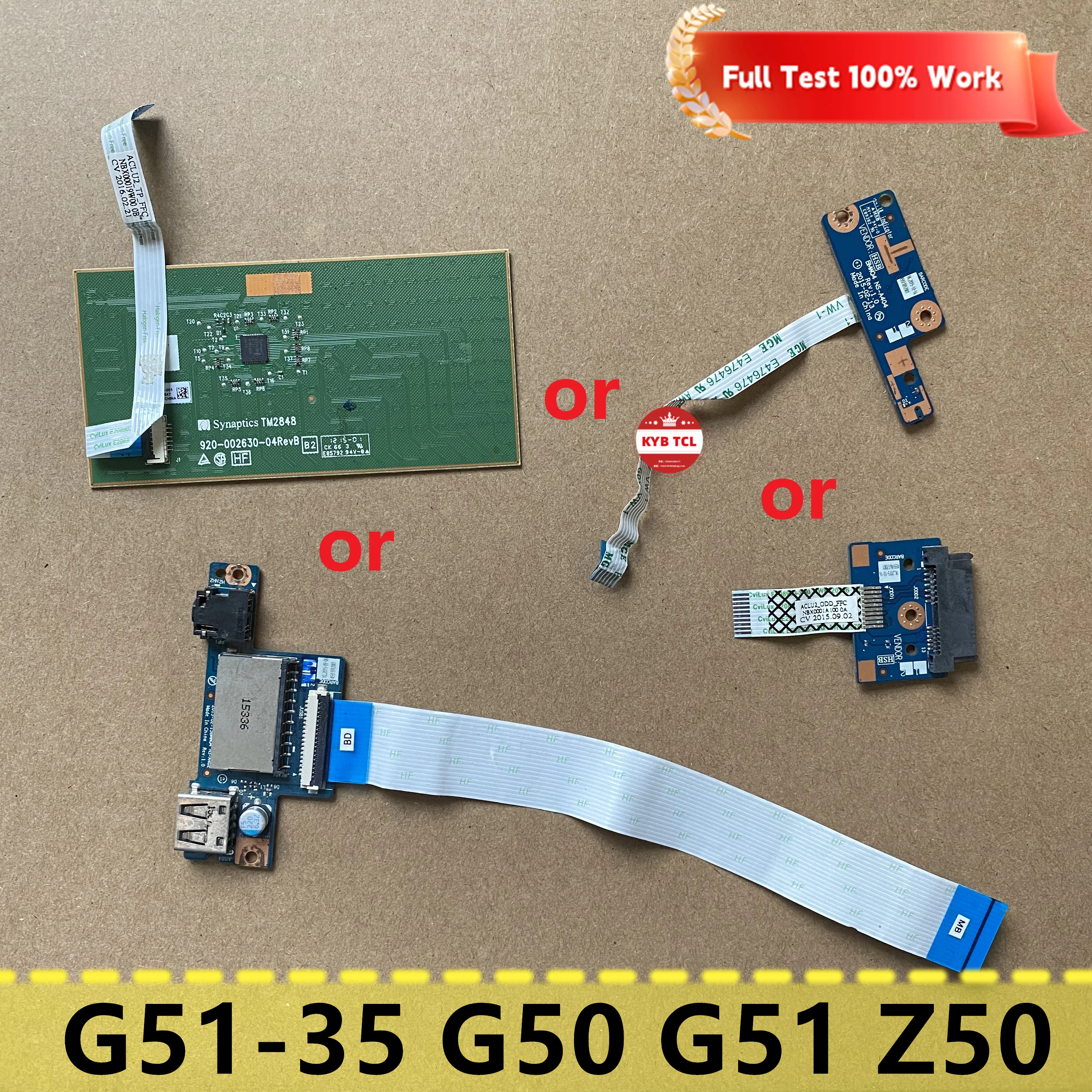 For Lenovo G51-35 Power Button Board Or Cable Or USB Audio Card Reader Board Or SATA DVD Optical Drive Connector Or Touchpad