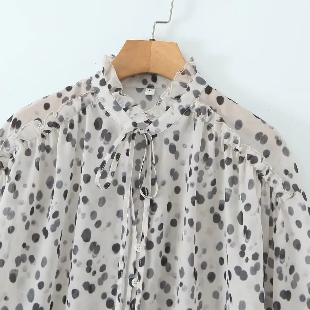 Csa de Gasa con Estampado Hoada de Diseño Moderno para Mujer, Primavera Nueva Colección JNLEAOG, Fibra de Poliéster, Man...