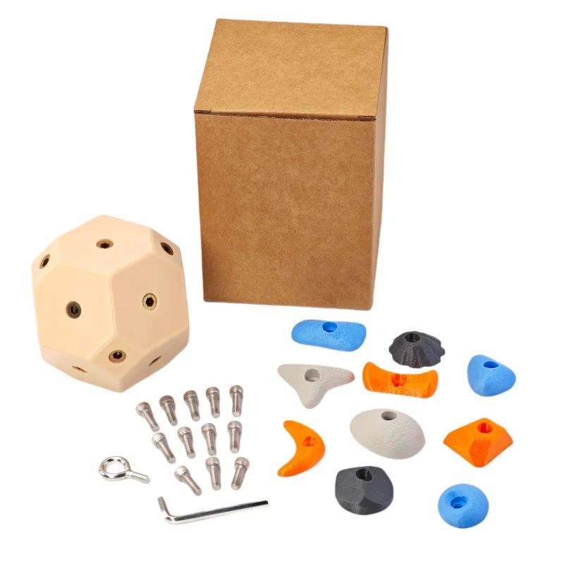 

Portable Finger Climbing Trainer Ball - DIY Handmade with 18 Real Rock Points, Suitable for Climbing Enthusiasts of All Levels
