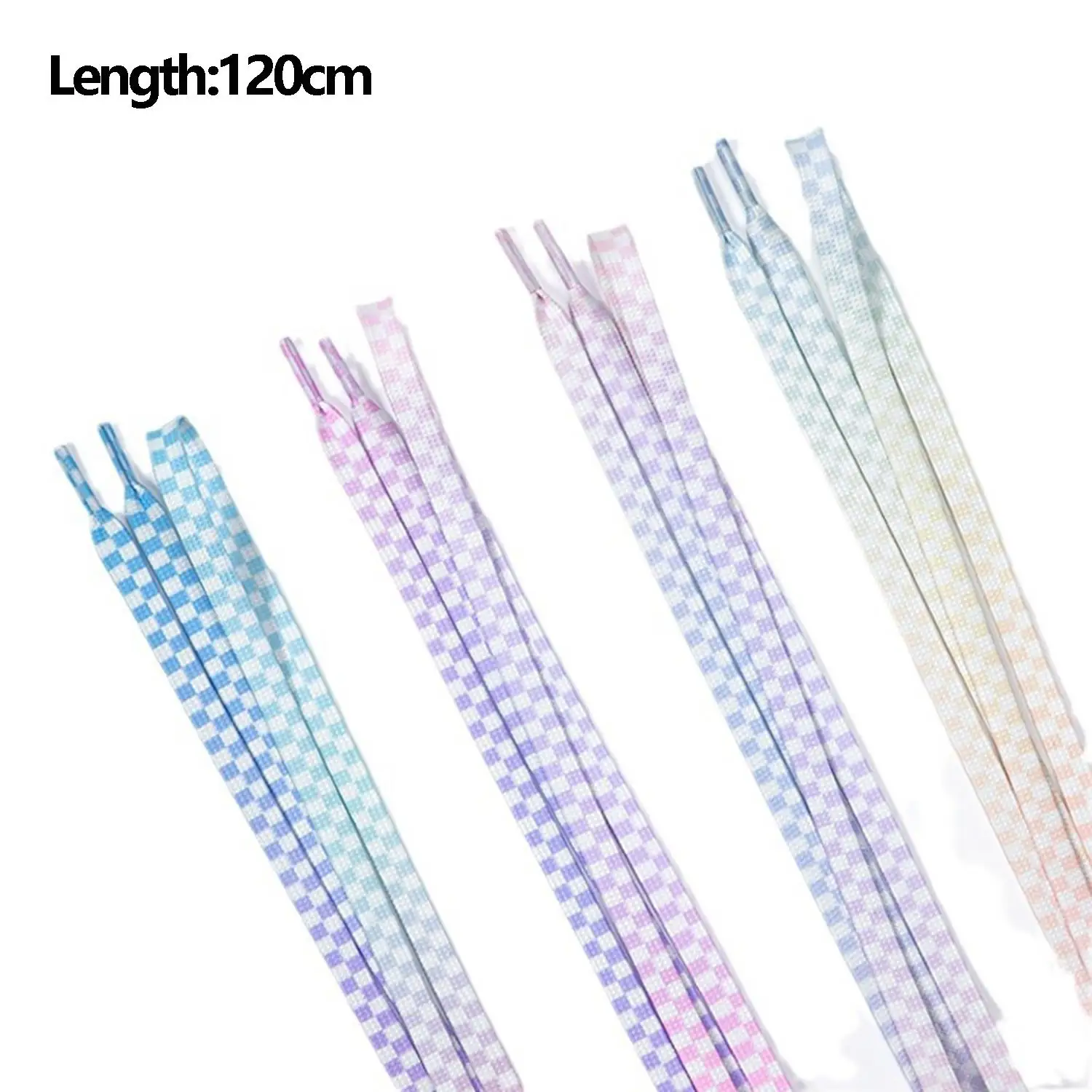 

1 пара плоских шнурков градиентного цвета, повседневная парусиновая обувь, красочные шнурки с принтом градиента, подходит для всех унисекс, новинка