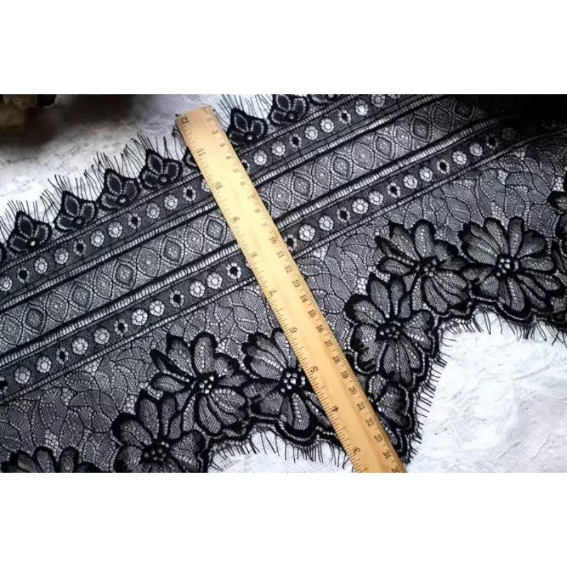 (1 yards/roll) Lace fabric 2024 high quality export method single light eyelashes clothing accessories home bed curtain splicing