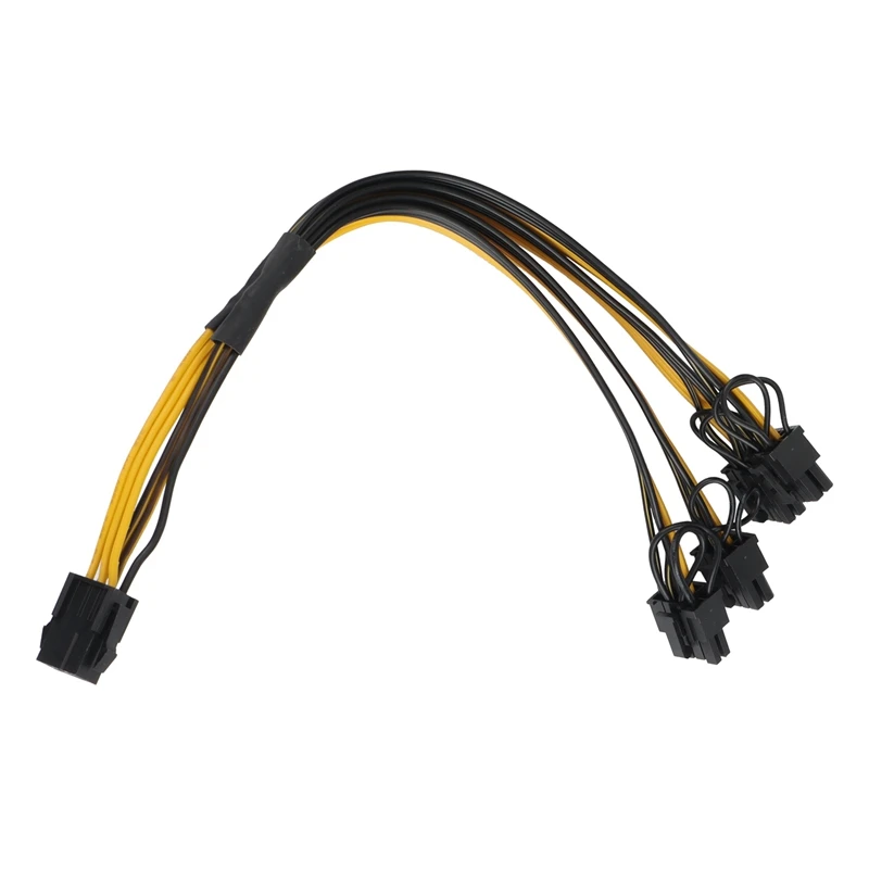 2Pcs PCI-E 6Pin To 4X Pcie 6+2Pin GPU Graphics Card Splitter Power Cable 6Pin To Pcie 8Pin Power Supply Cable For Miner