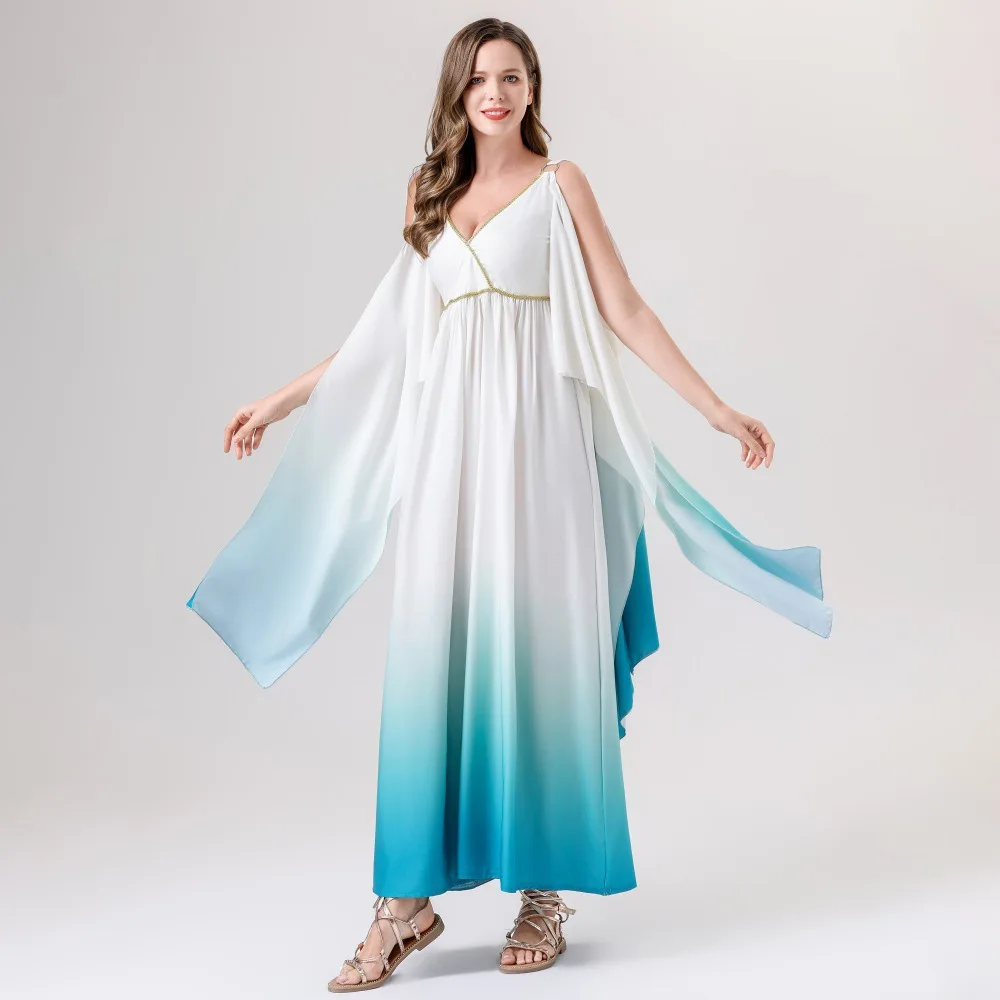 

Новинка 2025 года, обычный adient на Хэллоуин, белый эманер, ремень Svel, свободный Dr, модная женская одежда, сценический костюм