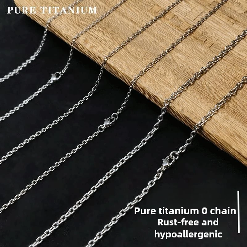 

Fashion TA1 Pure Titanium O Chain Necklace 2/2.3/3mm Men And Women New Jewelry DIY chain Lobster Clasps Simple Chains Necklace