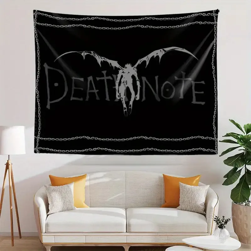 Vikama Bold Fandom Art Tapestry Death Note Pattern Wall Banner Perfect For Elevating Cozy And Enthusiastic Spaces