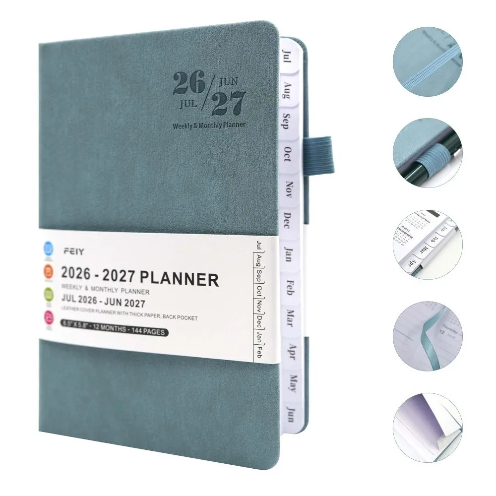 A5 2026-2027 Schedule Book Simple English Agenda Planner Notebook Convenient Multi Functional Time Management Planner Students