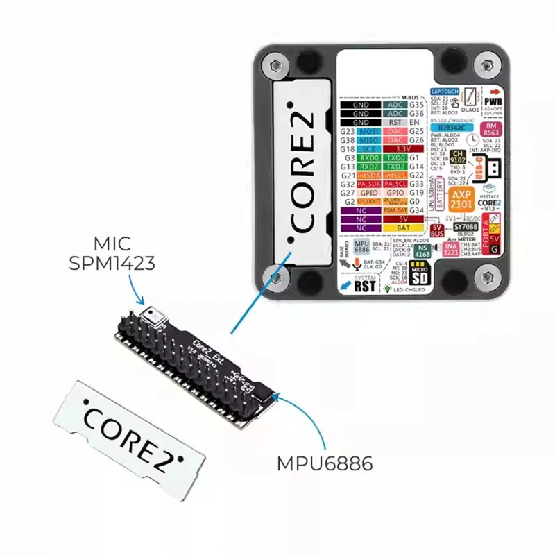 ABZW For M5stack Core2 V1.1 ESP32 Wifi Iot Development Kit Touch Screen With Graphical Programming 16MB Flash 8MB PSRAM