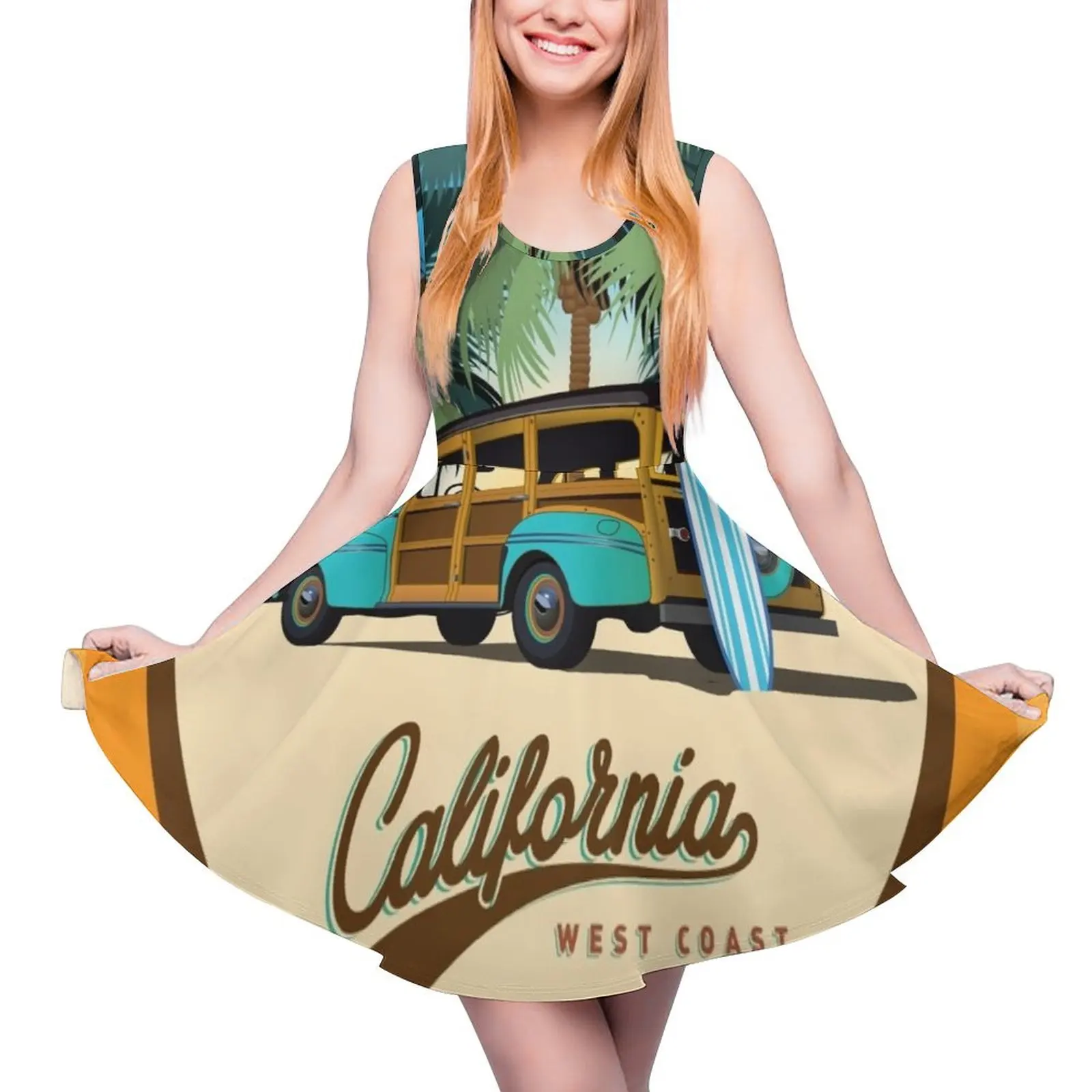 Woody Woodie Gone Surfing California Lite Sleeveless Dress womens clothing summer dresses women 2024