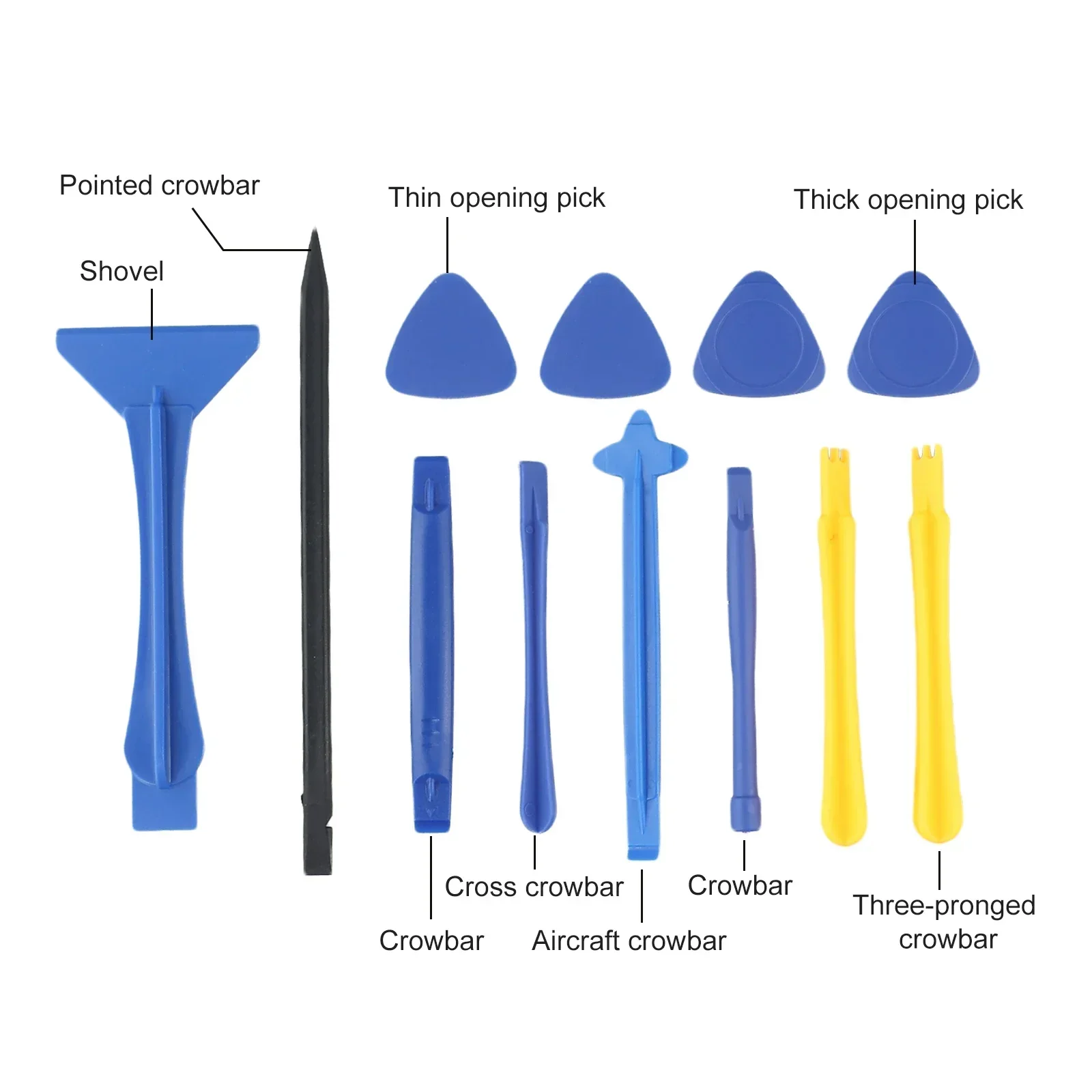 12Pcs Phone Opening Tools Dual Ends Spudger Crowbar Pry Computer Repair Disassemble Tool Plastic DIY Hand Tools