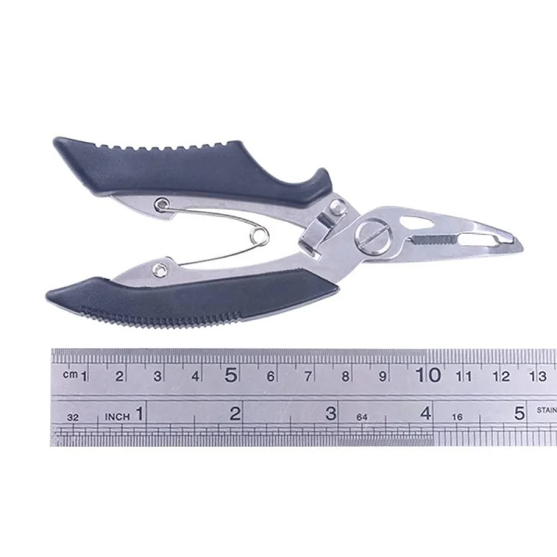 1PCSNew الفولاذ المقاوم للصدأ منحني الفم كماشة الصيد إغراء خط القاطع متعددة الوظائف إغراء كماشة #1