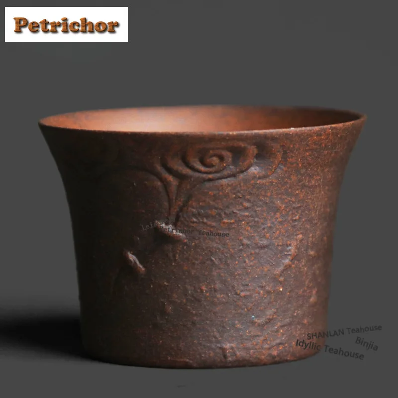 60ml Relief Cloud Wide Mouth Teacup Ancient Tea Bowl Tea Cup Set Tea-tasting Smelling Cup Jianzhan Master Cups Puer Drinkware