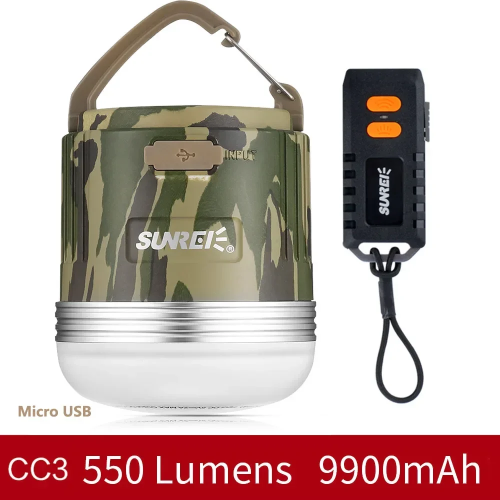 SUNREI CC3 CC5 Outdoor Camping Light Rechargeable Camping Light 840 Lumen USB Type C Rechargeable Light with 9900mAH Power Bank