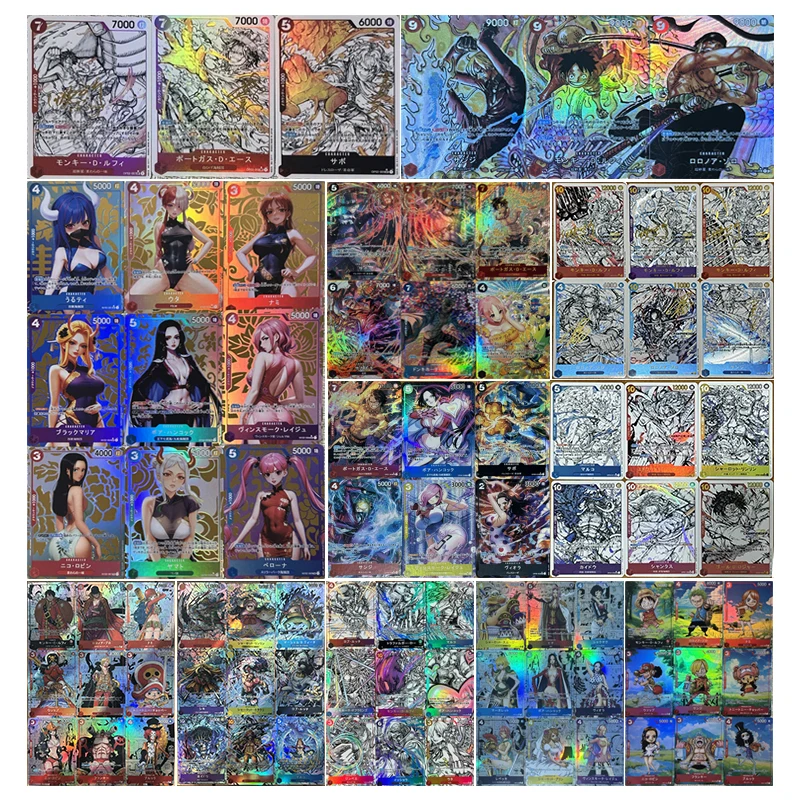 Anime One Piece Diy Flash Cards Luffy Zoro Sanji Nami Hancock Yamato Robin Sabo Collection Cards Toys Christmas Birthday Gifts