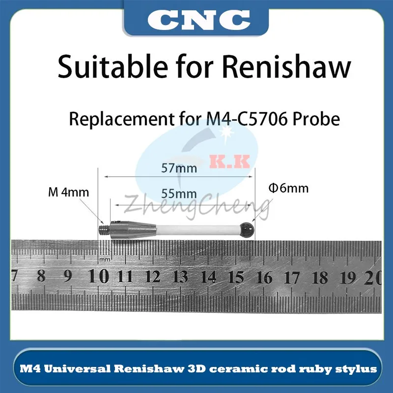 The CNC M4 Universal Ceramic Probe replace Renishaw Three-coordinate Ceramic Rod ruby Stylus Probe M4-C5706 MMP25 CF-38 6.0mm