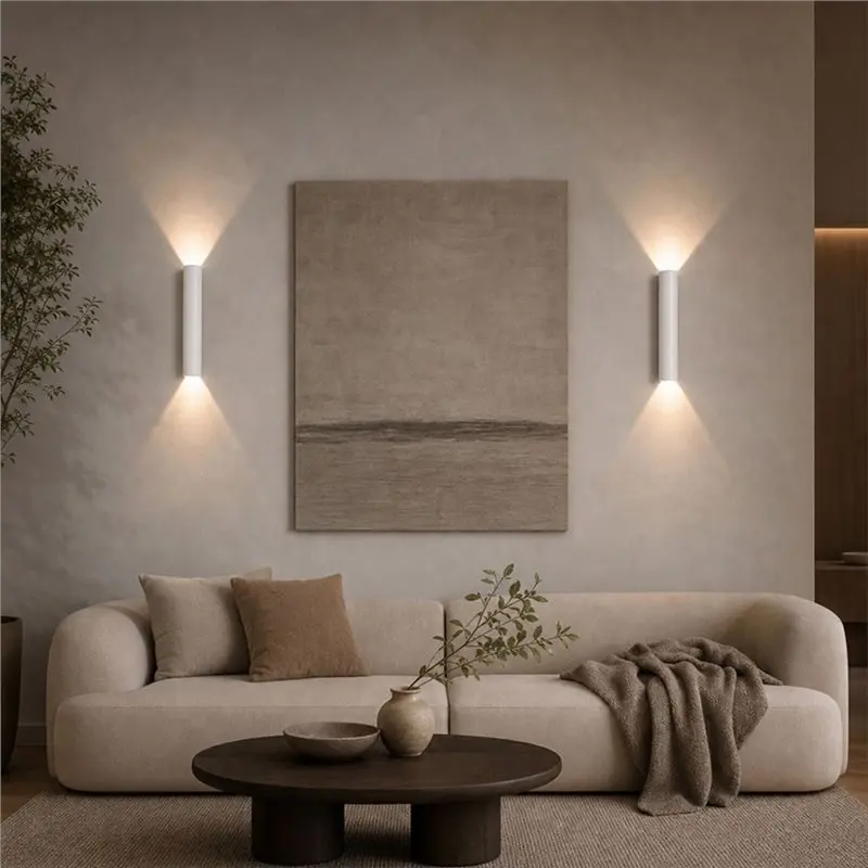 Professional Minimalist LED Wall Light Up Down Indoor Sconce 12W Matte Black White Aluminum Lamp For Bedside Hallway