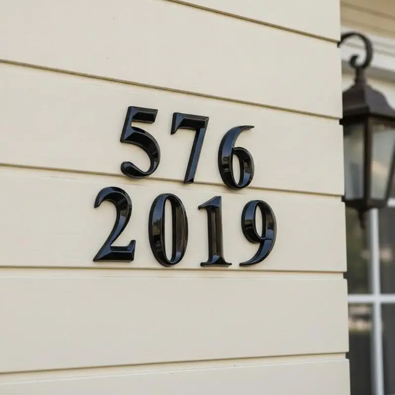 3D Waterproof Self Adhesive Plastic House Number Address Digit Sign for Holiday Home Villa Outdoor Mailbox Wall