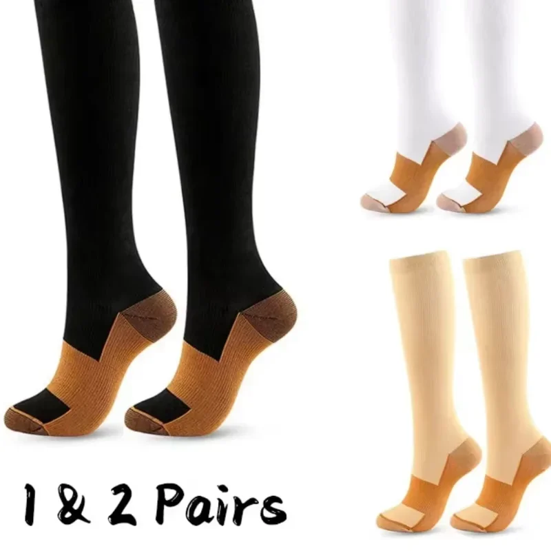 Varicose Veins Compression Socks Fit For Golf Rugby Running Hiking Sports For Anti Fatigue Driving Travel Flight Women Men Socks