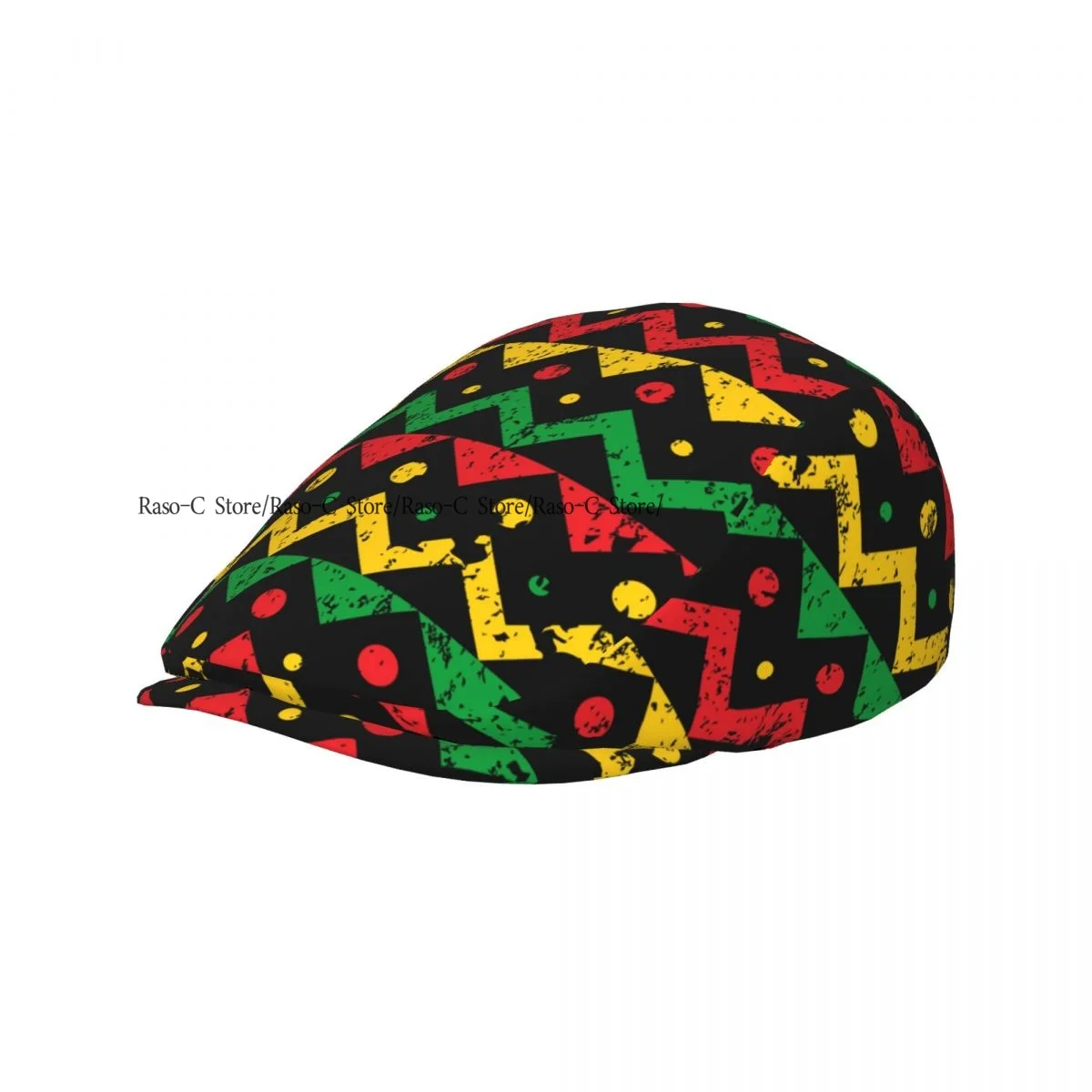 Unisex Adult Forward Peaked Cap Zigzag Reggae Background Newsboy Flat Cap Casual Streetwear Ivy Driving Hat