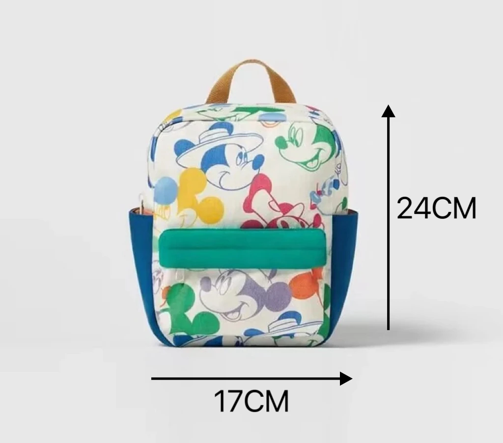 Toddler Color Matching Backpacks Brand New Design Colored Outgoing Bags Kids Mickey Mouse Printing Two-shoulder Bags With Zipper