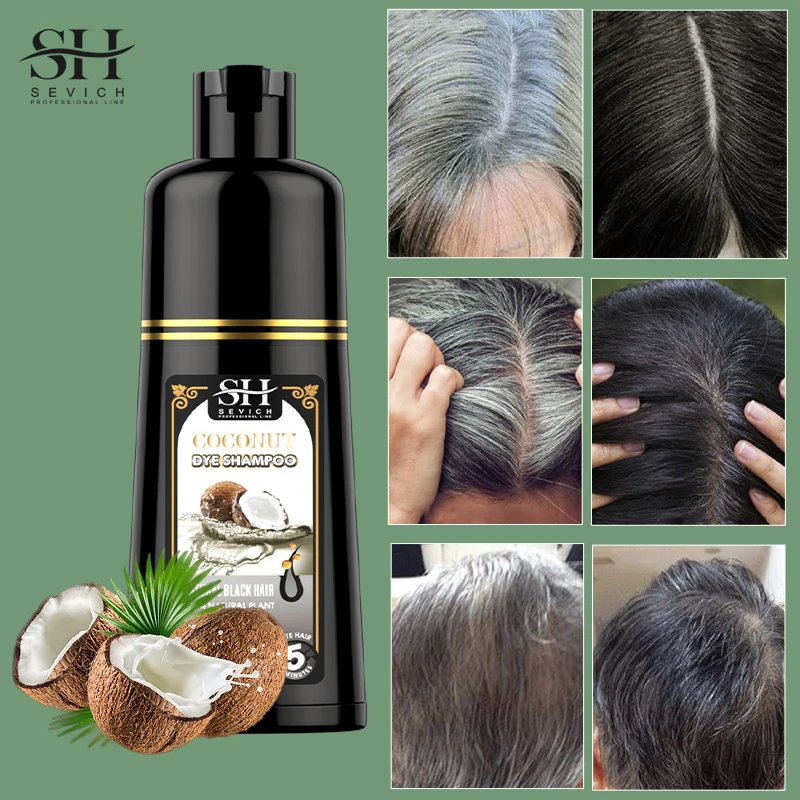 3in1 Hair Color Shampoo Natural Black Hair Dye for Men Women Fast Restore Colorant Grey Coverage Nourishing Hair Root Shampoo