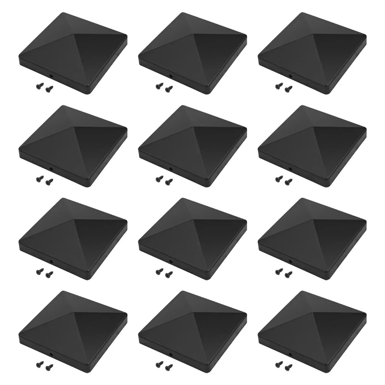 4x4 Post Cap Black Plastic Pyramid Cap Home Improvement Recessed Holes Extends The Life Of Your Posts For Walls